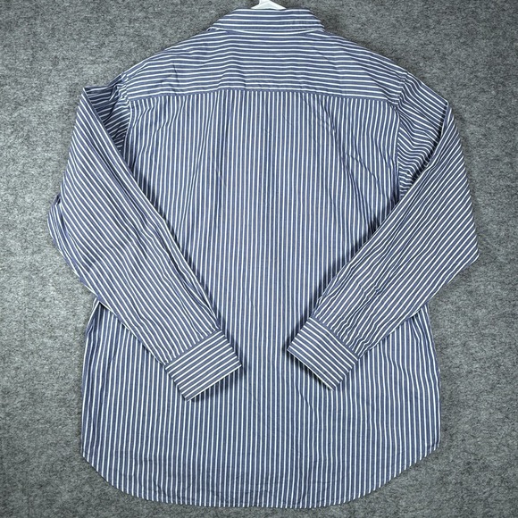 R & G London Shirt Men's X-Large Button Down Dress Blue White Striped Cotton - Picture 11 of 15